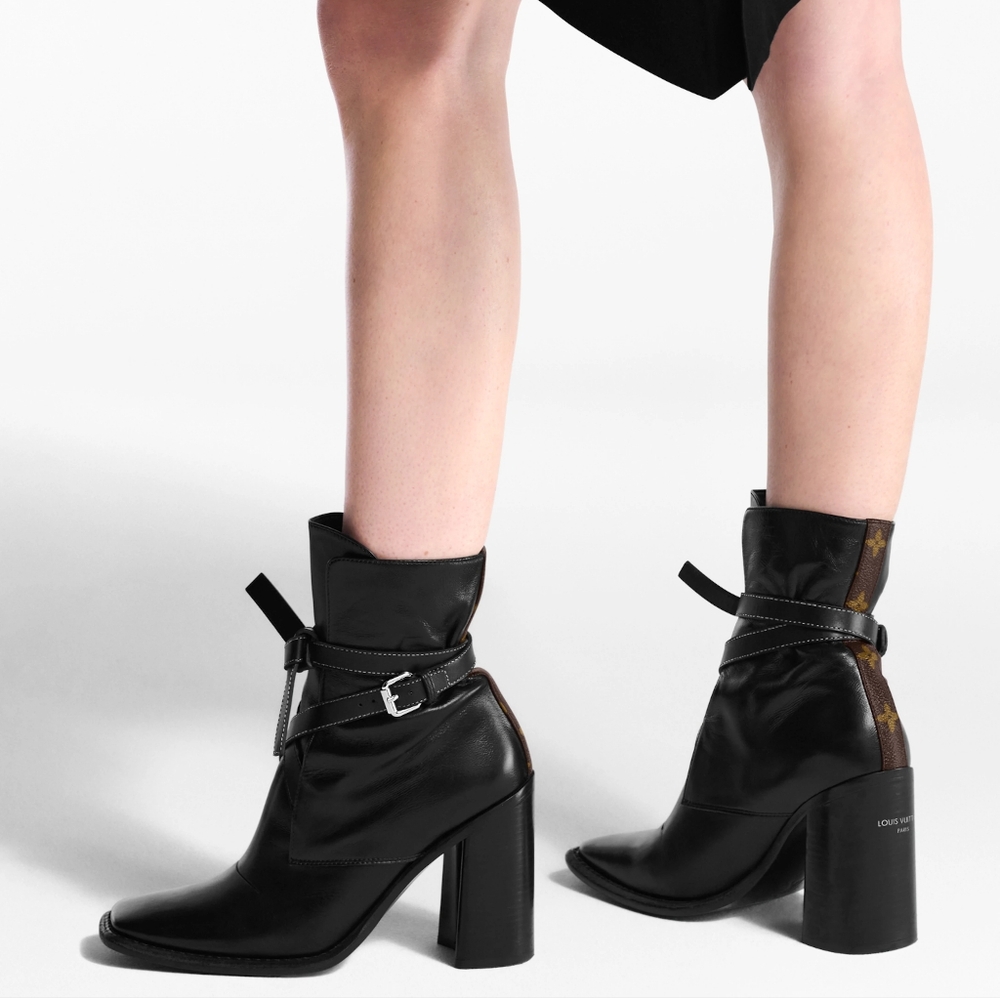 NIB Louis Vuitton Berlin Ankle Boot Noir French Sz 38.5 (See Size Note)